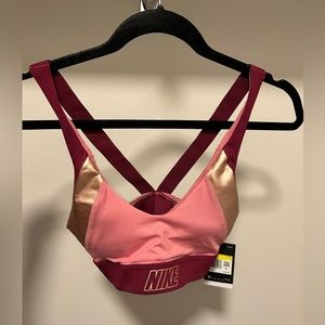 NWT Nike Women’s Indy Sports Bra in Maroon/Pink/Rose Gold